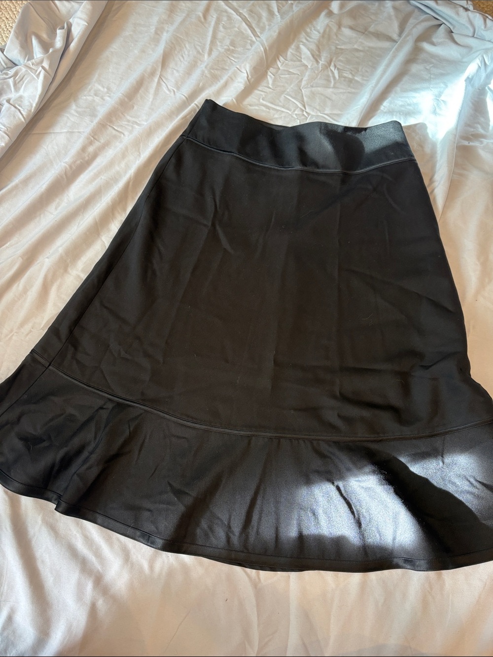 Express Black A-Line Ruffle-Hem Skirt